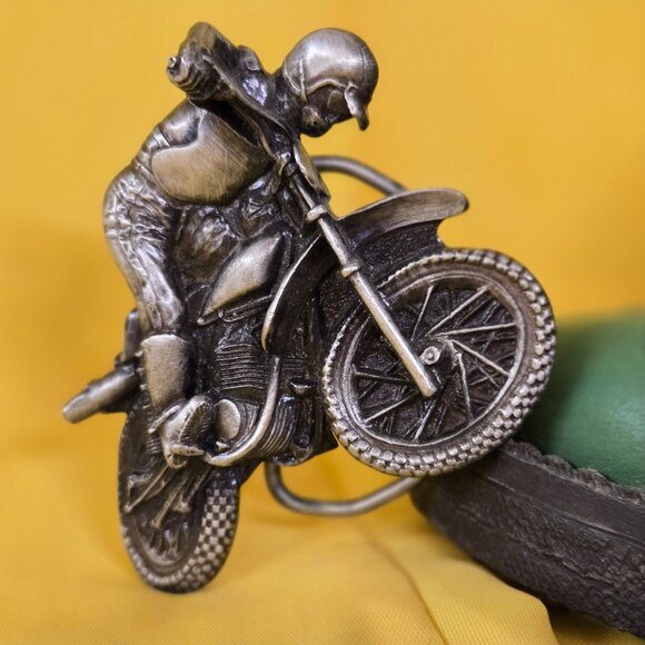 1970's lot of 3! Vintage Kawasaki Motocross Dirtbike biking boots buckle jacket - Picture 3 of 5